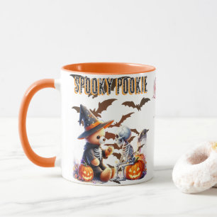 Taza Osito de Halloween Spouky Pookie Lindo y Esqueleto