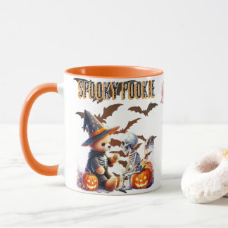 Taza Osito de Halloween Spouky Pookie Lindo y Esqueleto