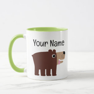 Taza Osito marrón lindo dibujo animado personalizado pa