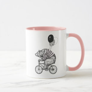 Taza Oso de bicicleta con globo