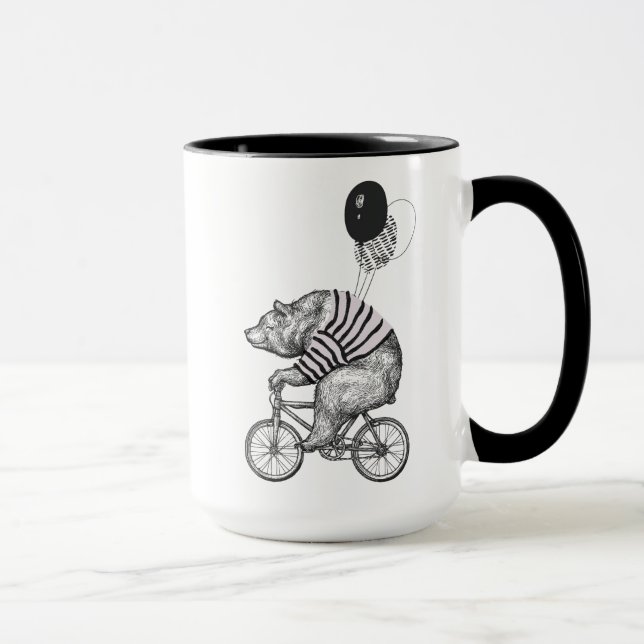 Taza Oso de la bicicleta del globo (Derecha)