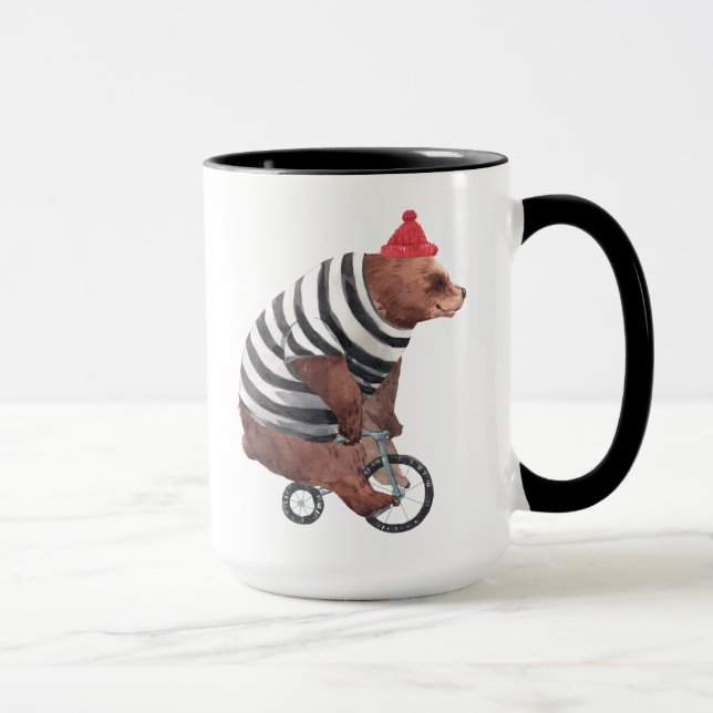 Taza Oso de la diversión de la bicicleta (Derecha)