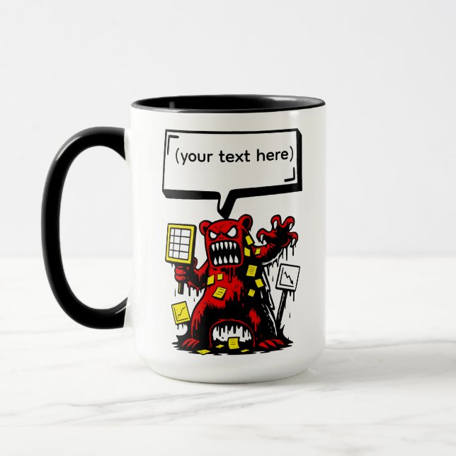 Taza Oso de oficina enojado (Izquierda)