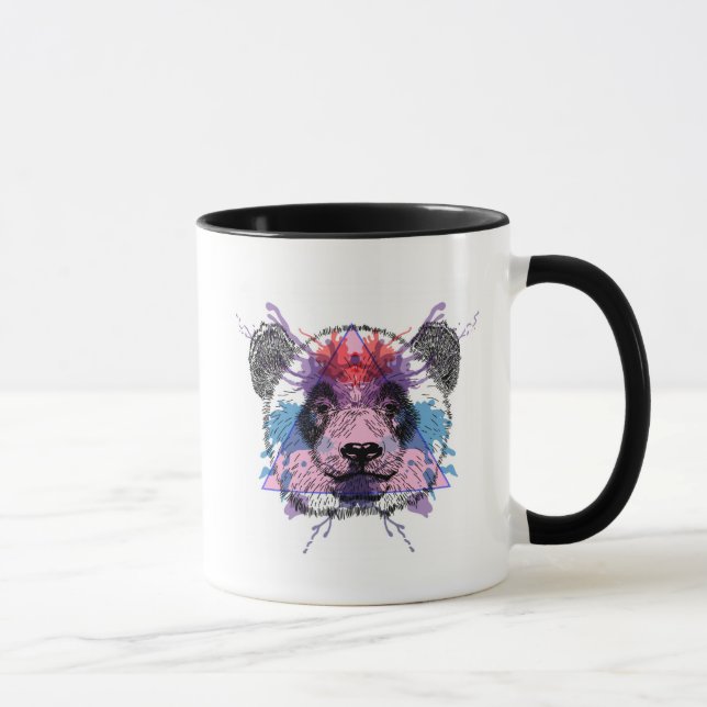 Taza Oso de panda geométrico (Derecha)