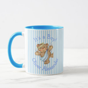 Taza Oso de peluche Ángel personalizado Es un Niño