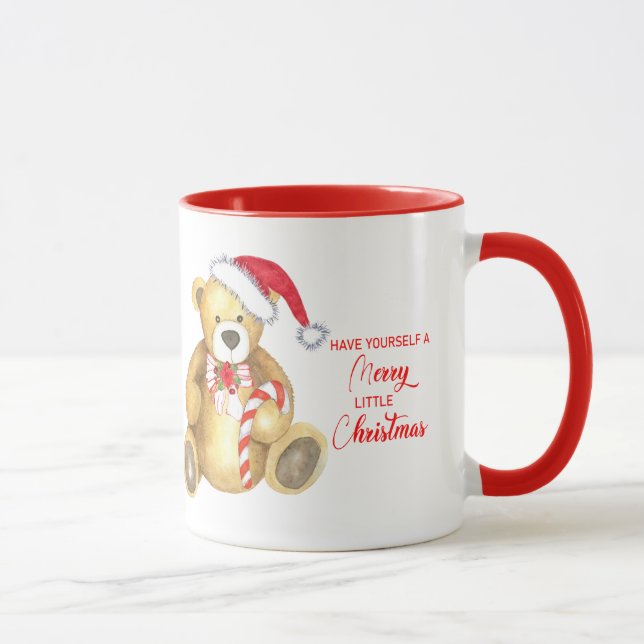 Taza Oso de peluche con navidades merry personalizados (Derecha)