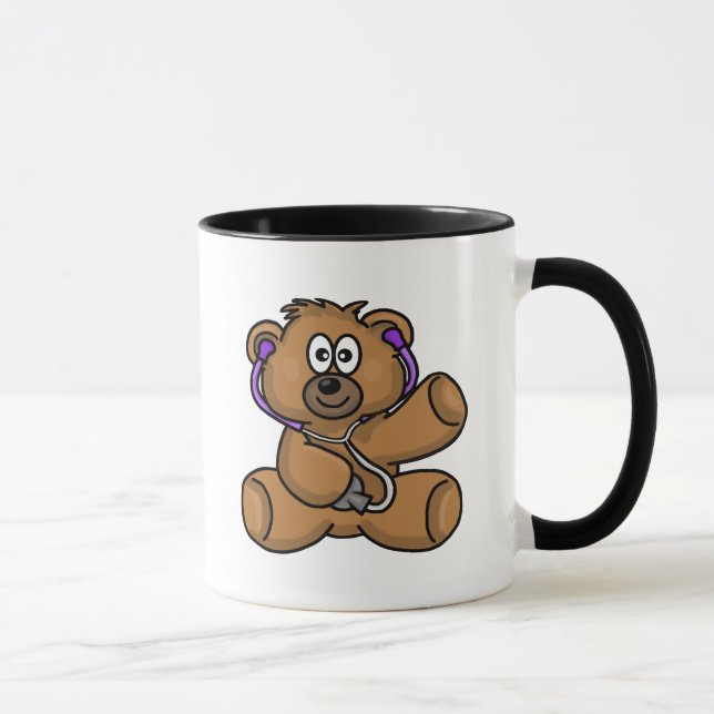 Taza Oso de peluche con Stethoscope Personalizado Nombr (Derecha)