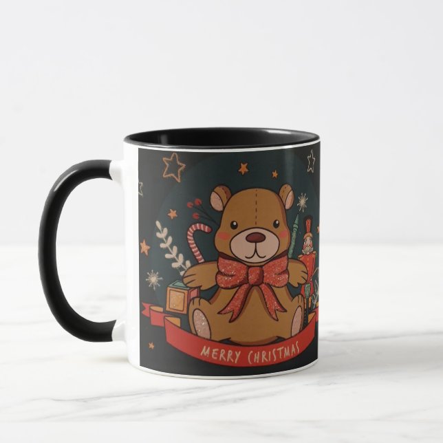 Taza oso de peluche de Navidad (Izquierda)