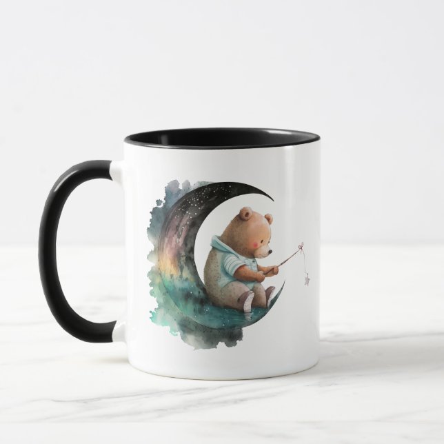 Taza Oso de peluche en la luna, osito Personalizado luj (Izquierda)