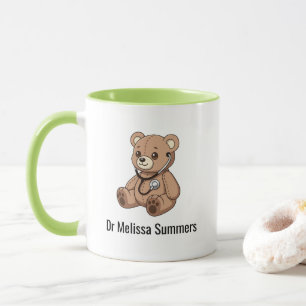 Taza Oso de peluche lindo estetoscopio doctor pediatra
