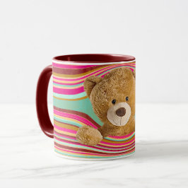 Taza Oso De Teddy En Rayas