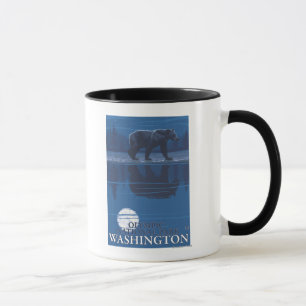 Taza Oso en claro de luna - parque nacional olímpico,