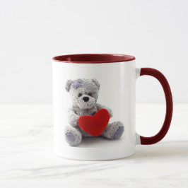 Taza Oso Gris Con Corazón