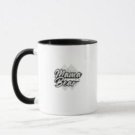 Taza Oso Mama Audaz Diseño Negro y Blanco