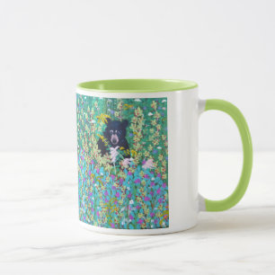 Taza Oso negro en remiendo de la baya