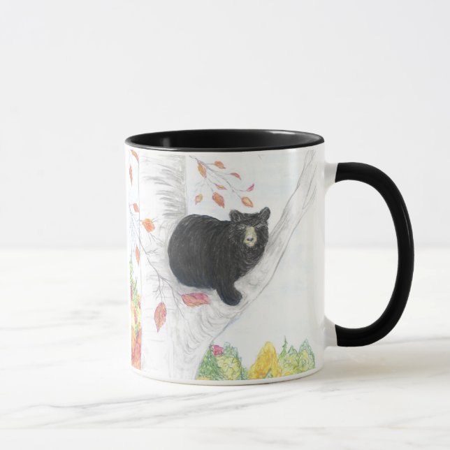 Taza Oso negro en un árbol berch (Derecha)
