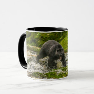 Taza Oso negro pescando Qua Creek Columbia Británica