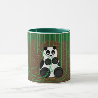 Taza Oso Panda en la alfombra boscosa de Bambú