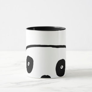Taza Oso Panda Kawaii Blanco Y Negro Moderno Sencillo