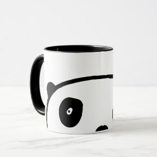 Taza Oso Panda Kawaii Blanco Y Negro Simple Moderno