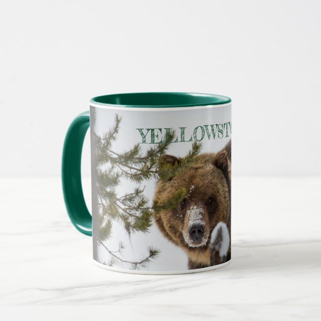 Taza Oso pardo en nieve, Parque Nacional Yellowstone Mu (Anverso izquierdo)