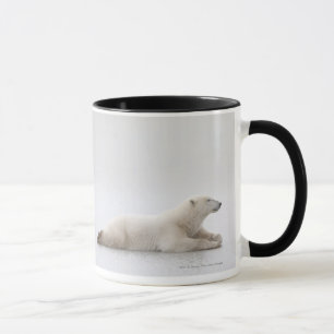 Taza Oso polar que pone en un lago del hielo
