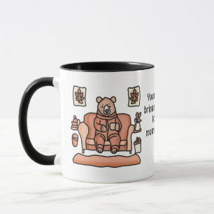Taza Oso Relajado Retro Minimalista   Divertido