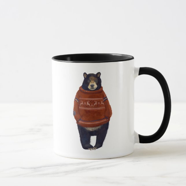 Taza Oso rojo del suéter del reno (Derecha)
