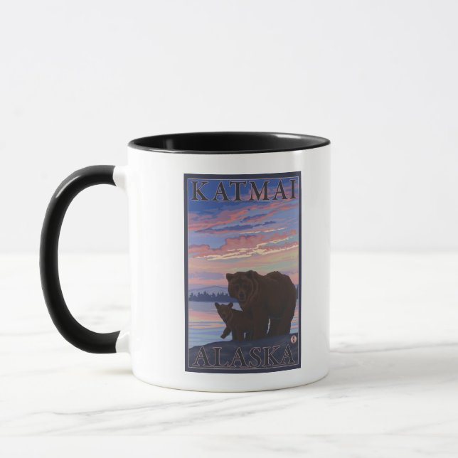 Taza Oso y cachorro - Katmai, Alaska (Izquierda)
