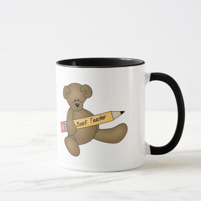 Taza Oso y profesor del lápiz el mejor (Derecha)
