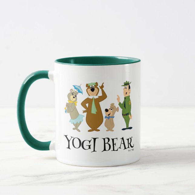 Taza Oso Yogi y la rosa clásica de los amigos (Izquierda)