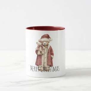 Taza Osos de peluche de Navidad de crema roja