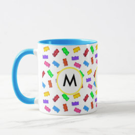 Taza Osos dulces multicolores y caligrafía sobre blanco