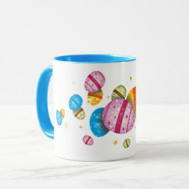 Taza Ostereier und Gänseblümchen