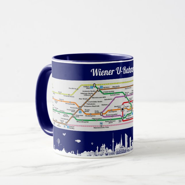 Taza " Österreich: 2021/heute Wien - U-Bahnnetz ...  Ta (Anverso izquierdo)