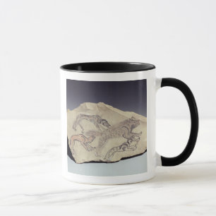 Taza Ostracon que representa un perro que persigue un