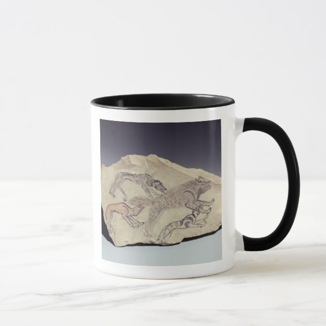 Taza Ostracon que representa un perro que persigue un (Derecha)