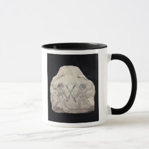Taza Ostrakon que representa a dos hombres que luchan