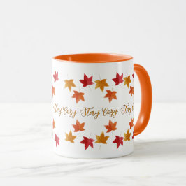 Taza Otoño Acogedor & Hojas de Otoño Rústico