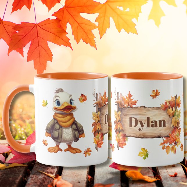 Taza Otoño Caída Animal Adorable Pato Personalizado (Subido por el creador)