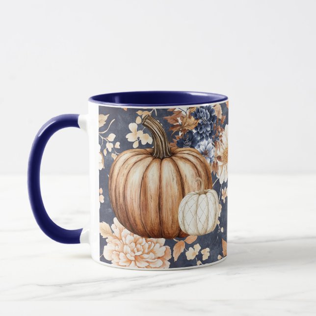 Taza Otoño Caída Calabaza Floral Mug (Izquierda)