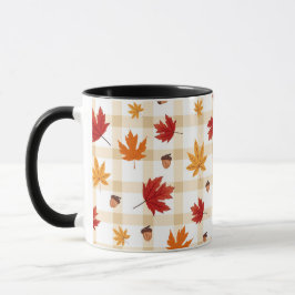 Taza Otoño Colorido Naranja Rojo amarillo Cae hojas