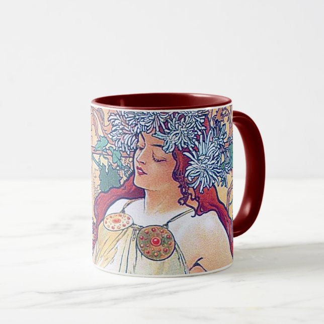 Taza Otoño (Cuatro Estaciones), Alphonse Mucha (Anverso derecho)