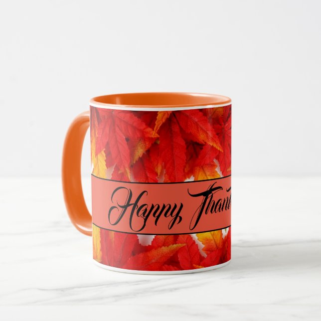 Taza Otoño deja café clásico Mug (Anverso izquierdo)