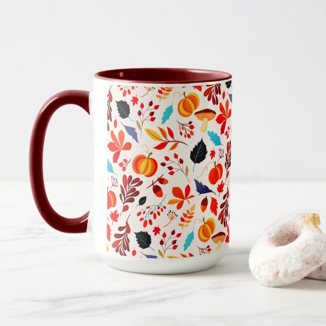 Taza Otoño deja café mog (Con donut)