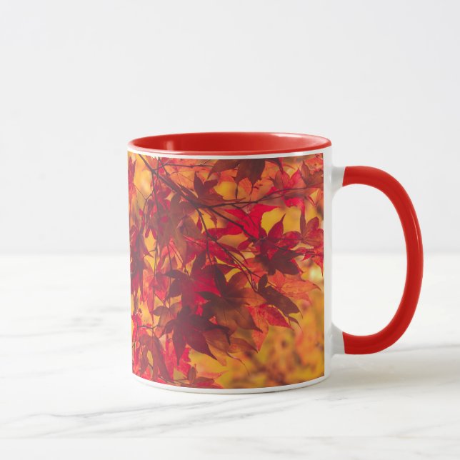 Taza Otoño deja el pantano de la naturaleza roja (Derecha)