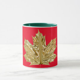 Taza Otoño Dorado rojo maple caída apariencia metálica