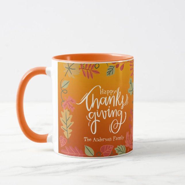 Taza Otoño moderno deja feliz día de gracias (Izquierda)