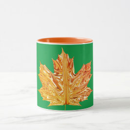Taza otoño Naranja oro maple leaf otoño caída verde