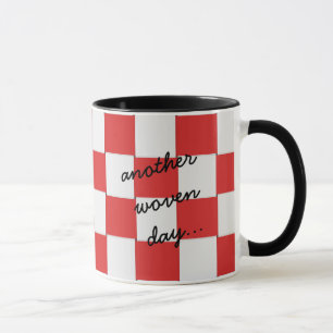 Taza Otro día trenzado rojo y blanco